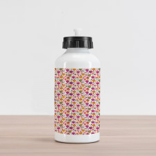 Flowers Calavera Aluminum Water Bottle