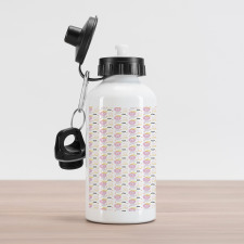 Hand Drawn with Hearts Clouds Aluminum Water Bottle