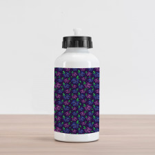 Roses Graphics on Dark Aluminum Water Bottle