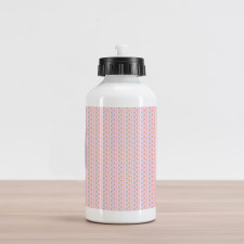 Pinkish Triangular Motifs Aluminum Water Bottle