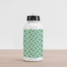 Doodle Palm Leaves Aluminum Water Bottle