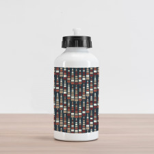 Squares Arranged Wavy Flow Aluminum Water Bottle