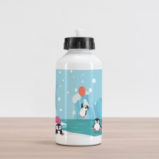 Penguins on Ice Aluminum Water Bottle