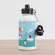 Penguins on Ice Aluminum Water Bottle