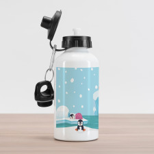 Penguins on Ice Aluminum Water Bottle