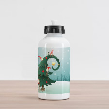 Christmas and Gnomes Aluminum Water Bottle