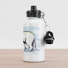 Pencil Sketch Polar Bear Aluminum Water Bottle