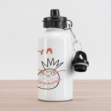 Striped Aloha Nerdy Pineapple Aluminum Water Bottle