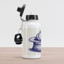 Sketchy Art Rabbit in a Hat Aluminum Water Bottle