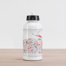 Ornamental and Strokes Aluminum Water Bottle