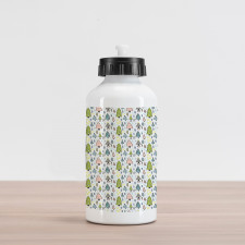 Doodle Drawn Pattern Aluminum Water Bottle