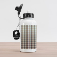 Brown Blue Geometric Aluminum Water Bottle