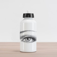 Ladies Eye in Pencil Sketch Aluminum Water Bottle