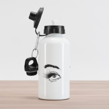 Sketchy Monochromatic Art Aluminum Water Bottle