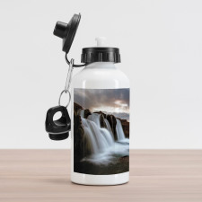 Cloudy Waterfall Volcanic Aluminum Water Bottle