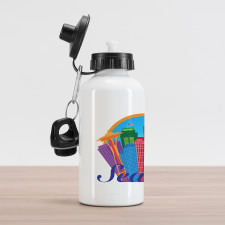 City Buildings Flag Aluminum Water Bottle