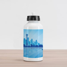 Shadowy Urban Scene Aluminum Water Bottle