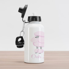 Poodle and Typography Aluminum Water Bottle