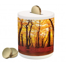 Autumn Forest Trees Piggy Bank