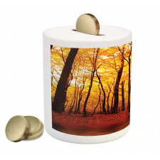 Autumn Forest Trees Piggy Bank