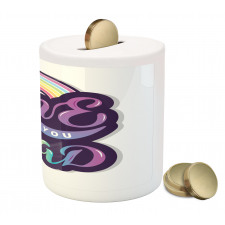 Colorful Bubbly Text Piggy Bank