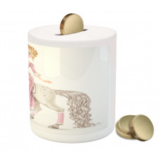 Princess on White Horse Piggy Bank