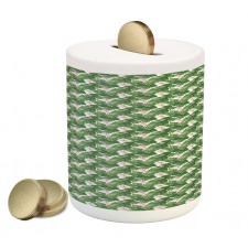 Leafy Exotic Garden Piggy Bank