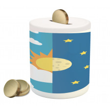 Day and Night Cartoon Piggy Bank