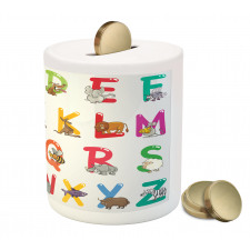 Education Cartoon Animals Piggy Bank