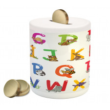 Education Cartoon Animals Piggy Bank