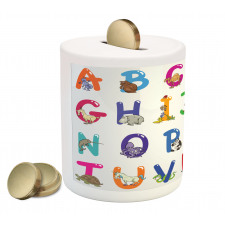 Education Cartoon Animals Piggy Bank