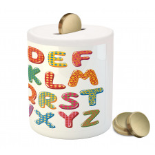 Funny Lettering Pattern Piggy Bank