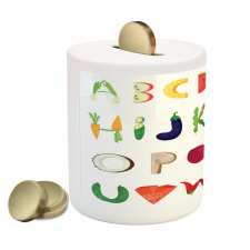 Vegetable Fruit Letters Piggy Bank