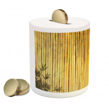 Nature Wood Leaves Stems Piggy Bank