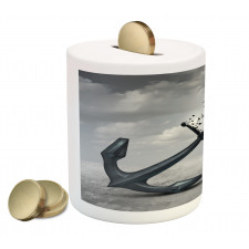 Flying Seagulls Grey Piggy Bank