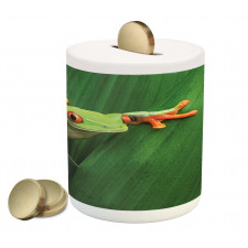 Exotic Wild Macro Leaf Piggy Bank