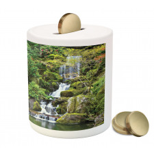 Trees Foliage Rock Garden Piggy Bank