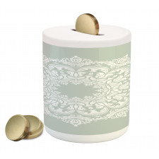 Damask Floral Motifs Piggy Bank