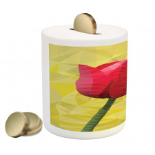 Geometric  Blooming Tulip Piggy Bank