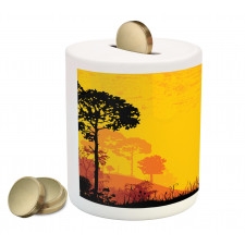 Woodland at Sunset Piggy Bank