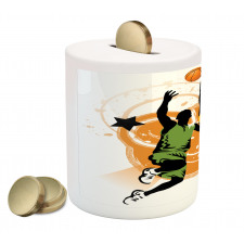 Basketball Players Art Piggy Bank