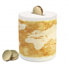 Old Fashioned World Map Piggy Bank