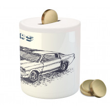 Sports Car Grunge Piggy Bank