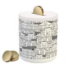 European Houses Urban Piggy Bank