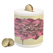 Dahlia Flower Bohemian Piggy Bank