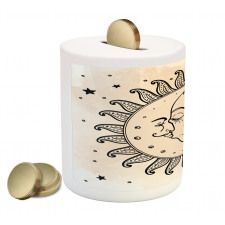 Sun and Moon Mystical Piggy Bank