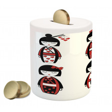 Geisha Dolls Folkloric Piggy Bank