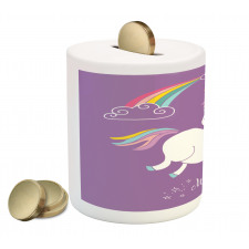 Purple Kids Rainbow Piggy Bank