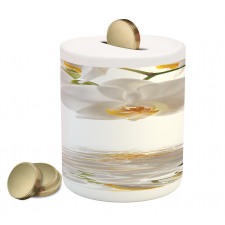 Orchids on Rippling Water Piggy Bank