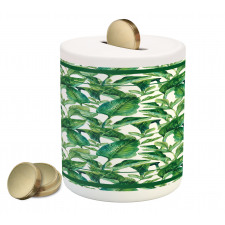 Large Tropical Leaves Piggy Bank